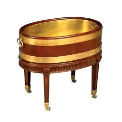 Scully & Scully George II Mahogany & Brass Wine Cooler Or Planter