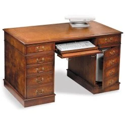 Scully & Scully Burr Elm Computer Desk, Large