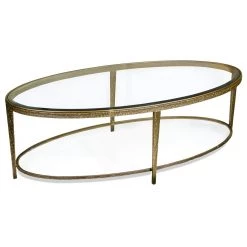 Scully & Scully Joshua Brass Oval Cocktail Table