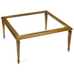 Scully & Scully Antique Gold Leaf Cocktail Table With Glass Top