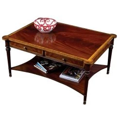 Scully & Scully Mahogany Cocktail Table With Four Drawers