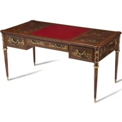 Scully & Scully Chinoiserie Crotch Mahogany Writing Desk