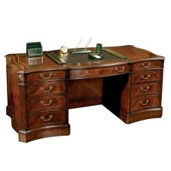 Scully & Scully Mahogany Serpentine Desk