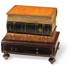 Scully & Scully Stacked Leather Books Table