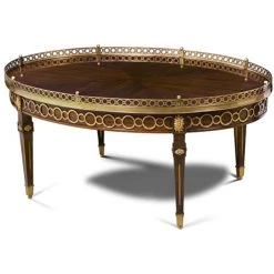 Scully & Scully Mahogany & Zebrano Oval Cocktail Table