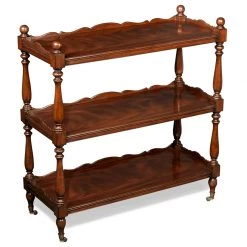 Scully & Scully Mahogany Shelves With Brass Wheels
