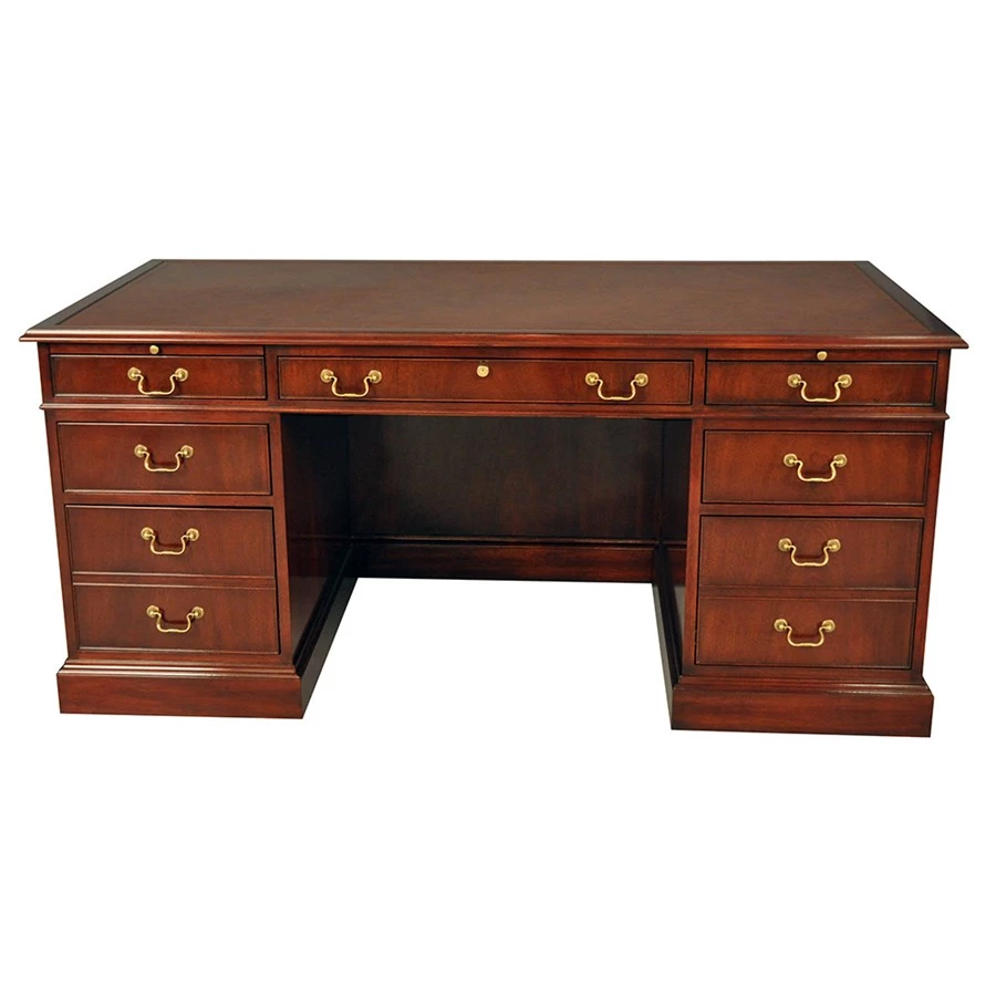 Scully & Scully Sala Leather Top Large Mahogany Desk 1 Scully & Scully Sala Leather Top Large Mahogany Desk