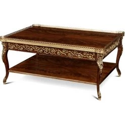 Scully & Scully Mahogany Cocktail Table With Brass Gallery