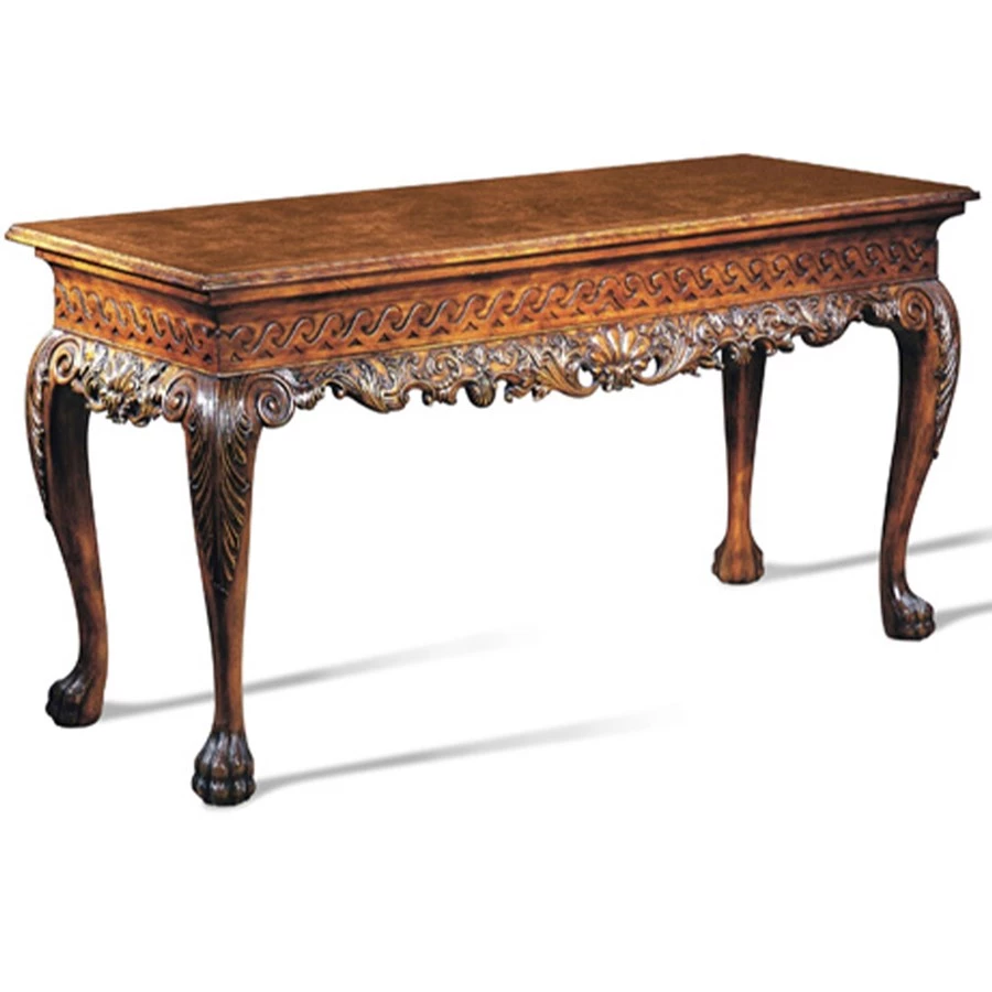 Scully & Scully Burl Walnut Console Table 1 Scully & Scully Burl Walnut Console Table