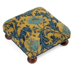 Scully & Scully Anemone Gold And Blue Footstool