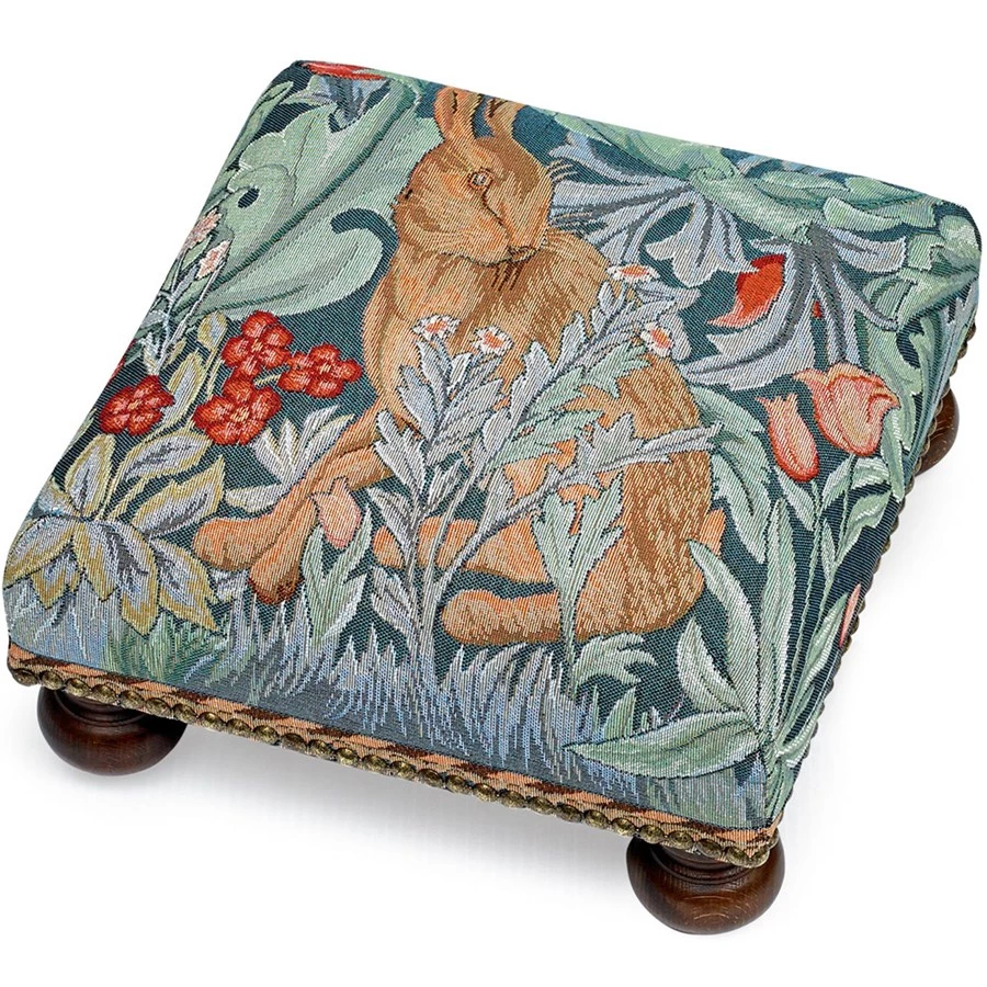 Scully & Scully Morris Hare Tapestry Footstools 1 Scully & Scully Morris Hare Tapestry Footstools