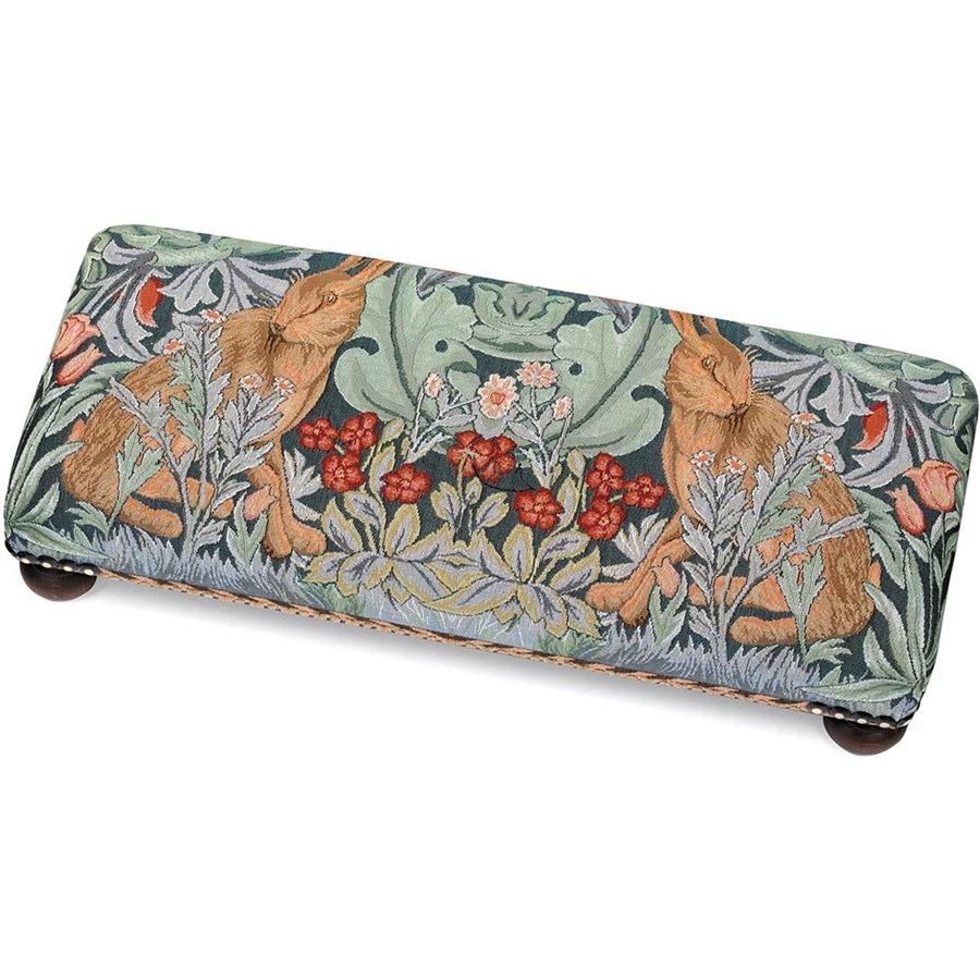 Scully & Scully Morris Hare Tapestry Footstools 2 Scully & Scully Morris Hare Tapestry Footstools - Image 2