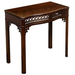 Scully & Scully Mahogany Openwork Serpentine Console Table
