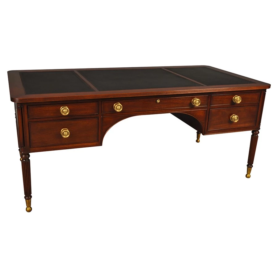 Scully & Scully Leather Mahogany Writing Desk 1 Scully & Scully Leather Mahogany Writing Desk