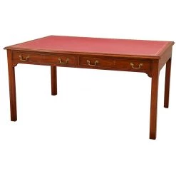 Scully & Scully Leather Top Mahogany Library Desk