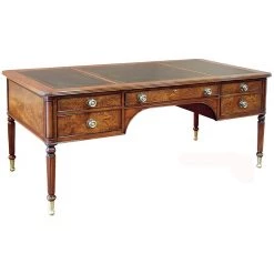 Scully & Scully Burl Olive & Mahogany Writing Desk