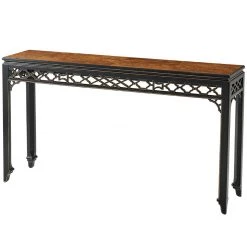 Scully & Scully Long Hall Burl Console Table