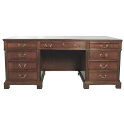 Scully & Scully Leather Top Mahogany Executive Desk