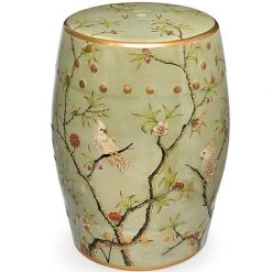 Scully & Scully Famille Rose Garden Seat & Umbrella Stand