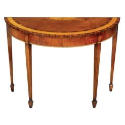 Scully & Scully Mahogany Demilune Inlaid Console Table