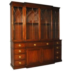Scully & Scully Mahogany Breakfront China Cabinet