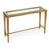 Scully & Scully Antique Gold Leaf Console Table With Glass Top