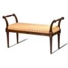 Scully & Scully Tufted Fabric Mahogany Bench