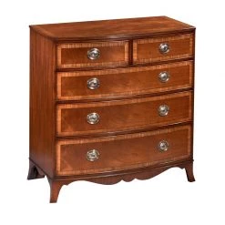 Scully & Scully Mahogany Bowfront Chest Satinwood