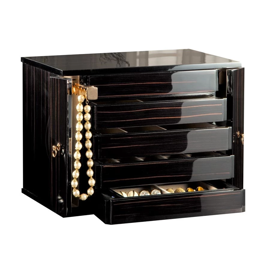 Scully & Scully Oro Nero Polished Jewel Chest, Ebony 1 Scully & Scully Oro Nero Polished Jewel Chest, Ebony