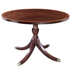 Scully & Scully Mahogany Diamond Round Dining Table