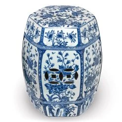 Scully & Scully Blue & White Hexagonal Garden Seat