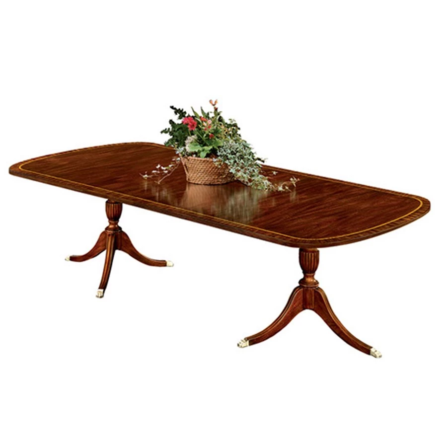 Scully & Scully Mahogany Double Pedestal Dining Table 1 Scully & Scully Mahogany Double Pedestal Dining Table