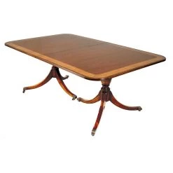 Scully & Scully Dining Table With Yew & Walnut Burl Banding