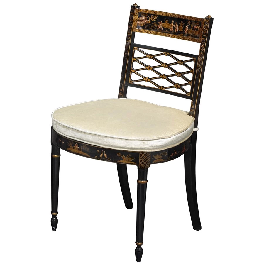 Scully & Scully Mahogany Chinoiserie Chairs 2 Scully & Scully Mahogany Chinoiserie Chairs - Image 2