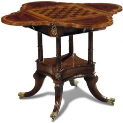 Scully & Scully Mahogany & Burl Walnut Game Table