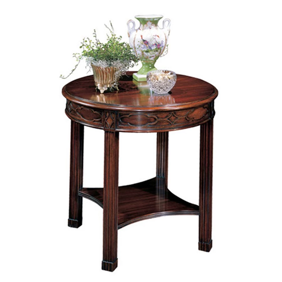 Scully & Scully Mahogany Round End Table 1 Scully & Scully Mahogany Round End Table