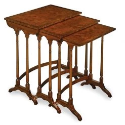 Scully & Scully Three Nesting Tables, Burr Elm