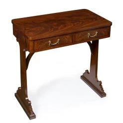 Scully & Scully Mahogany Library Table, Two Drawer