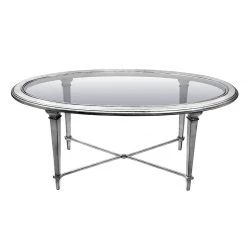 Scully & Scully Bristol Silver Leaf Oval Coffee Table