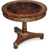 Scully & Scully Brass Inlaid Drum Table