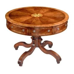 Scully & Scully Swirl Mahogany Drum Table