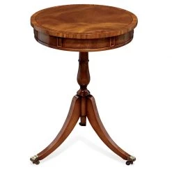 Scully & Scully Drum Table Mahogany With Rose Banding