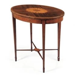 Scully & Scully Mahogany And Satinwood Hepplewhite Fan Inlay Oval Table