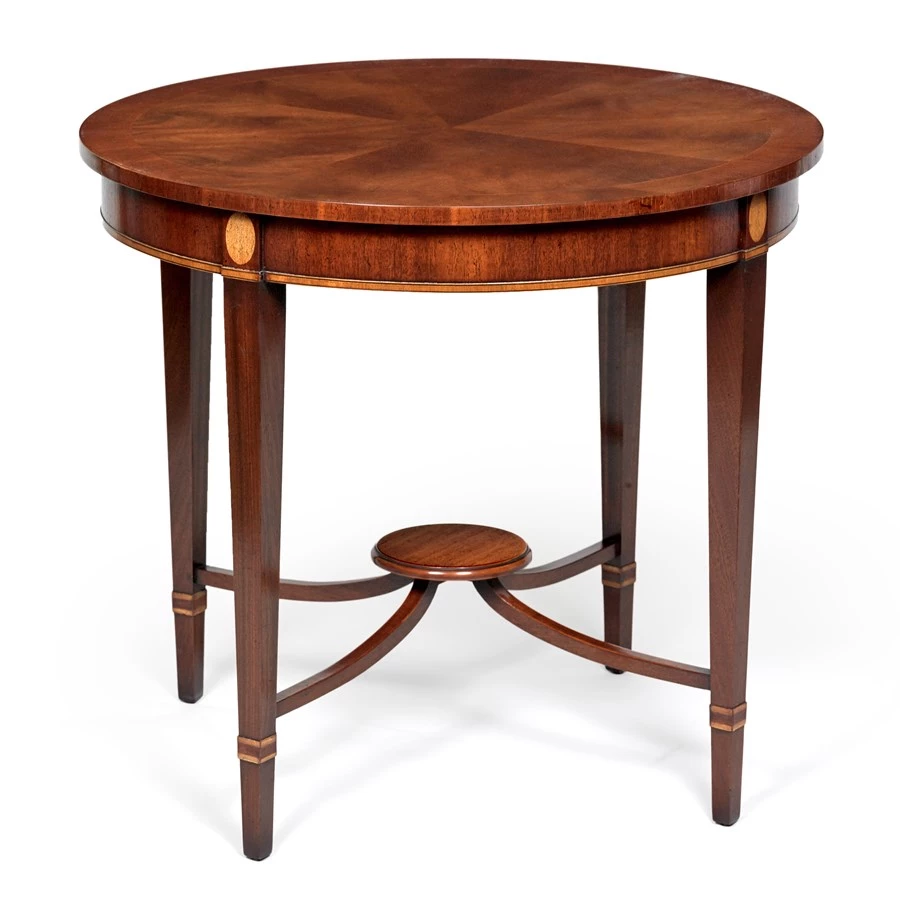 Scully & Scully Round Mahogany End Table 1 Scully & Scully Round Mahogany End Table