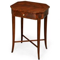 Scully & Scully Octagonal Crotch Mahogany Side Table
