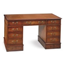 Scully & Scully Burr Elm Pedestal Desks