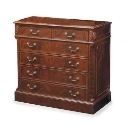 Scully & Scully Mahogany Executive Filing Cabinet With Bookcase