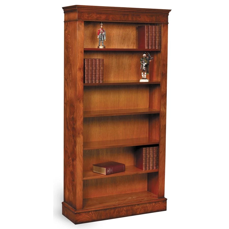 Scully & Scully Open Burr Elm Bookcases 2 Scully & Scully Open Burr Elm Bookcases - Image 2
