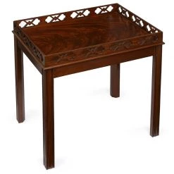Scully & Scully Mahogany End Table With Pierced Gallery