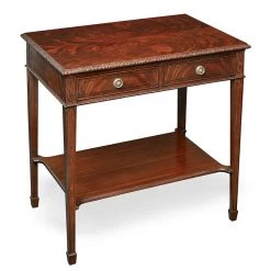 Scully & Scully Flame Mahogany Side Table With Tier